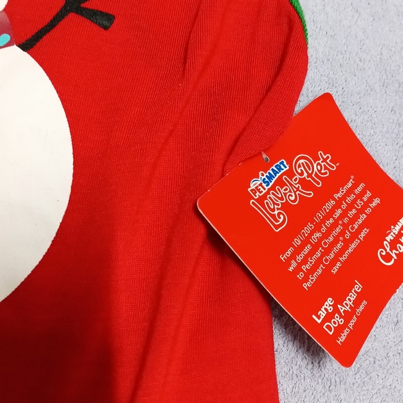 PetSmart dog apparel snowman holiday dress red and green new with tag - Picture 3 of 4